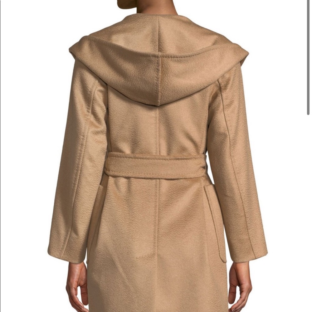MaxMara Rialto Camel Hair Belted Short Hooded Coat - Picture 2 of 8